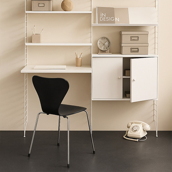 16피스 LV 인테리어 카페 식탁 의자 세트, Black, 2개