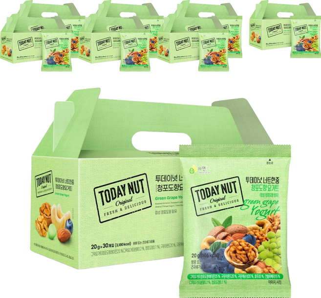 투데이넛 너트한줌 청포도향 요거트 견과세트 600g, 20g, 8세트