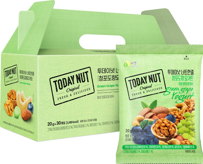 투데이넛 너트한줌 청포도향 요거트 견과세트, 600g, 1세트