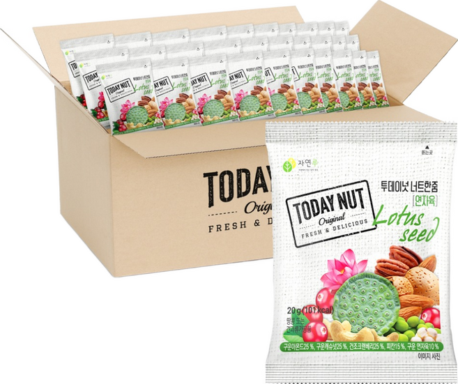 자연루 투데이넛 너트한줌 연자육 실속형 세트, 2kg, 1박스