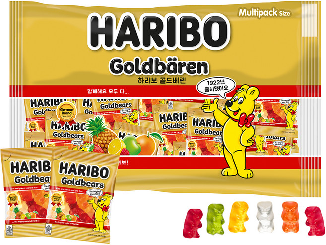 HARIBO Goldbears 黃金小熊軟糖 迷你包, 648g, 1個