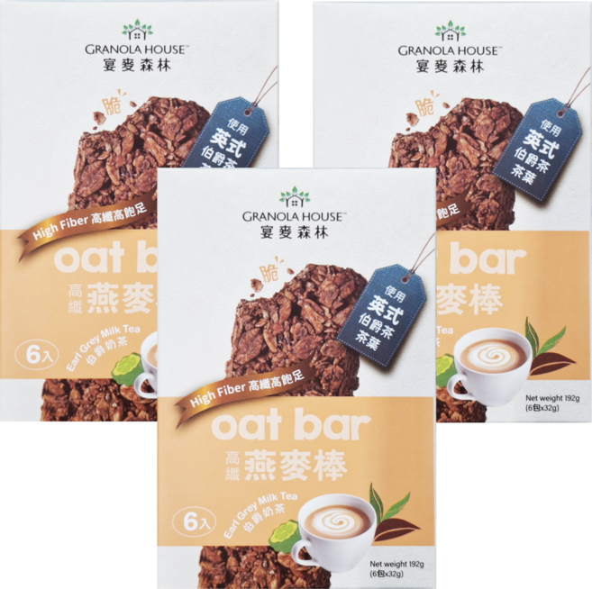 GRANOLA HOUSE 宴麥森林 燕麥棒 伯爵奶茶 6入, 192g, 3盒