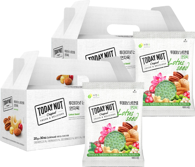 자연루 투데이넛 너트한줌 연자육 견과 선물 세트, 2박스