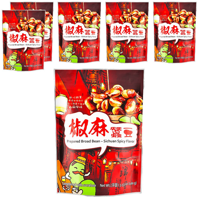 六福 風味蠶豆 椒麻, 100g, 6包