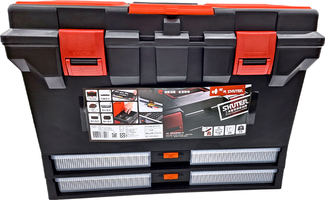 SHUTER 樹德 工具箱 紅黑色, 1個