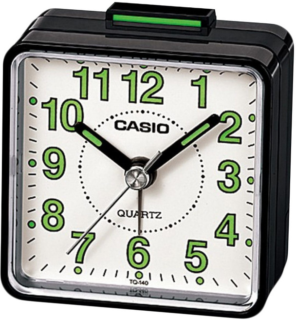 CASIO 卡西歐 方形小鬧鐘 TQ-140-1B, 黑色白面