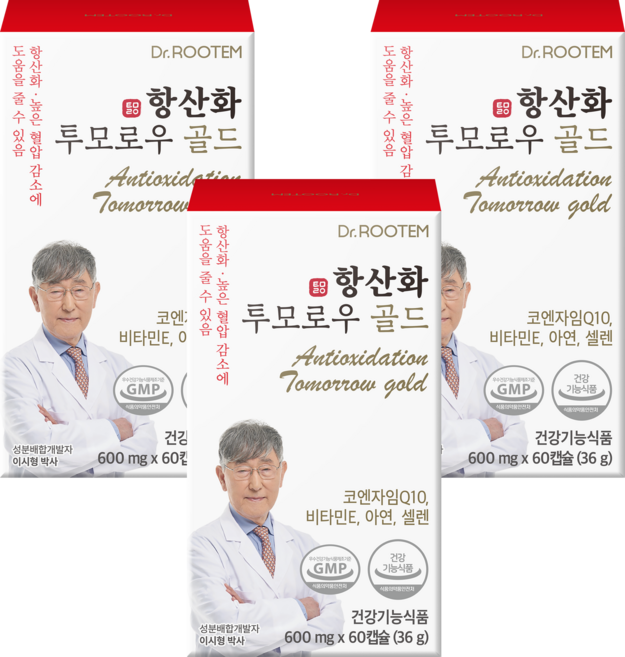 닥터루템 항산화 투모로우 골드 코엔자임Q10 36g, 60정, 3개