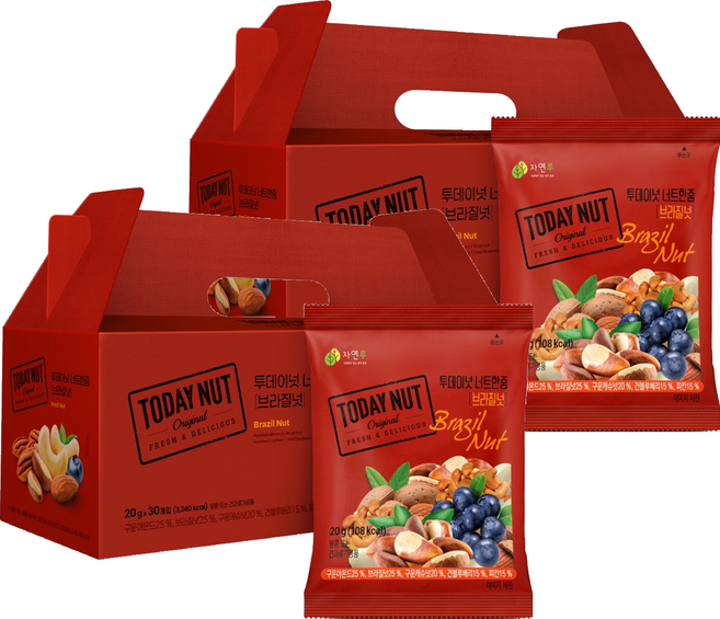TODAY NUT 每日一把巴西堅果, 2盒, 600g