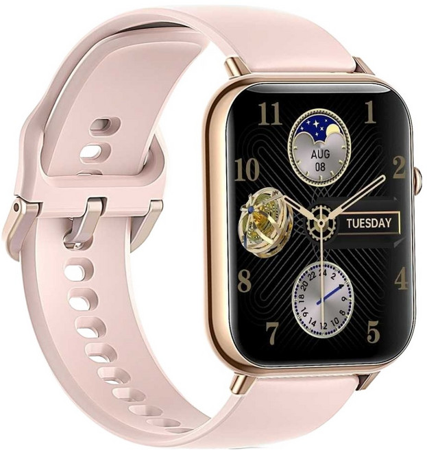 MEGA KING Watch S3 智慧手錶 方形 1.96" 血氧監測 音樂控制 睡眠追蹤 粉橘色 5-7 Days Battery Life 運動測量