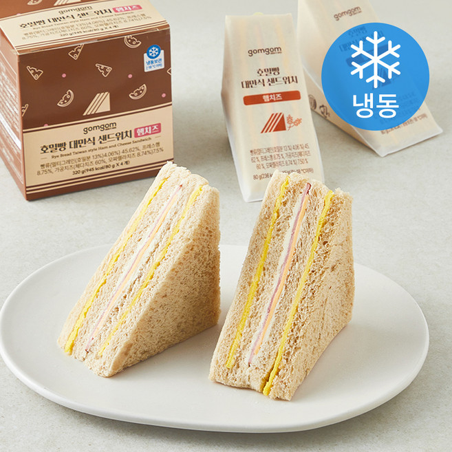 곰곰 호밀빵 대만식 샌드위치 햄치즈 (냉동), 80g, 1개, 4개입