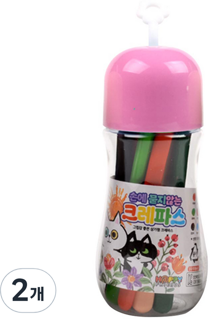 손에 묻지않는 크레파스, 2개, 24색