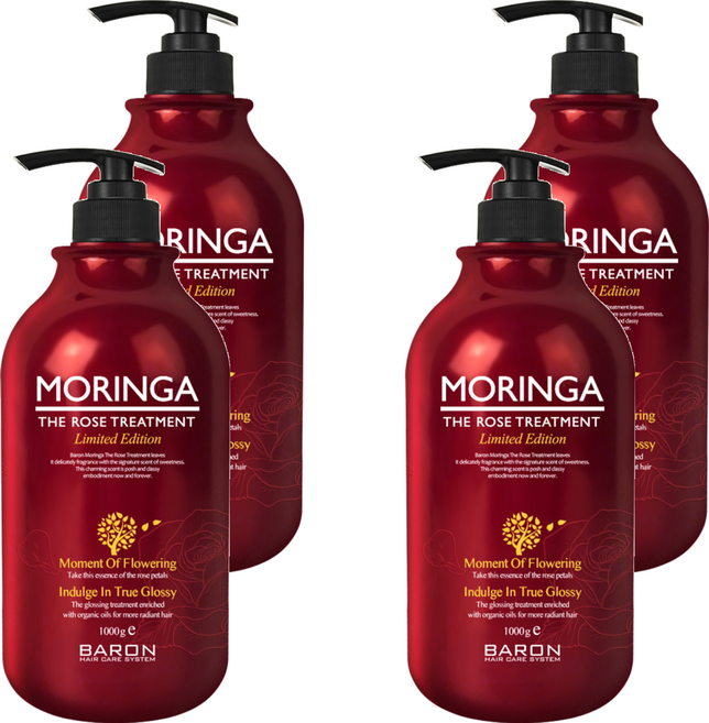 바론 모링가 더 로즈 헤어 트리트먼트, 1kg, 4개