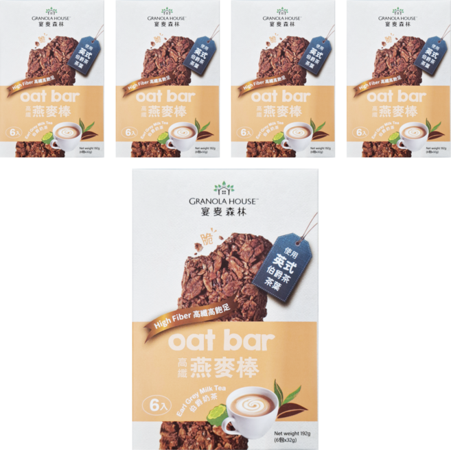 GRANOLA HOUSE 宴麥森林 燕麥棒 伯爵奶茶 6入, 192g, 5盒