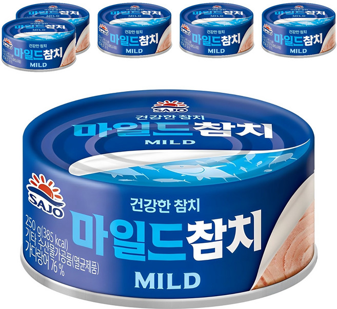 사조참치 마일드, 250g, 6개