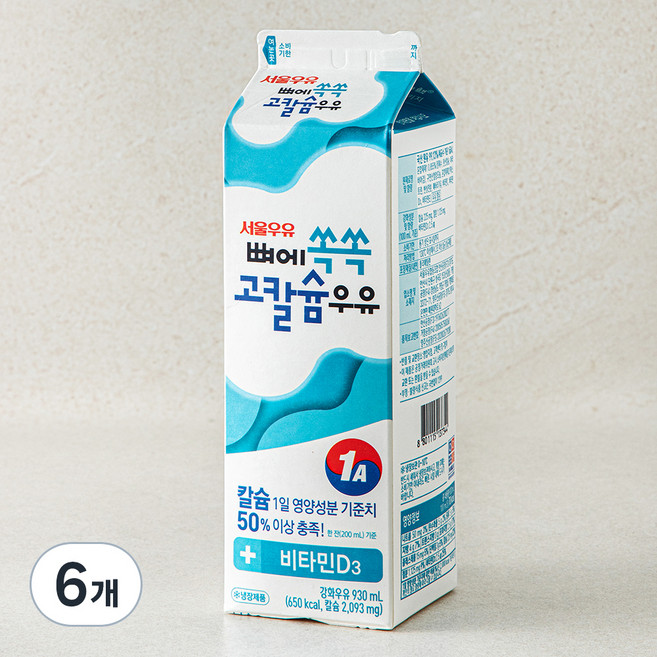 서울우유 뼈에 쏙쏙 고칼슘우유, 930ml, 6개