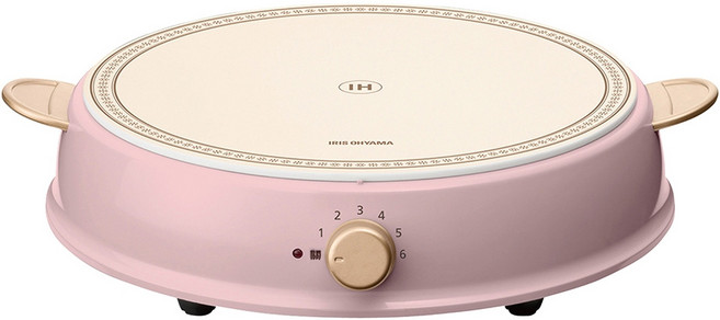 IRIS OHYAMA 愛麗思歐雅瑪 電磁爐 一口 櫻花粉 349 x 320 x 76mm, IHL-R14C, 普通型