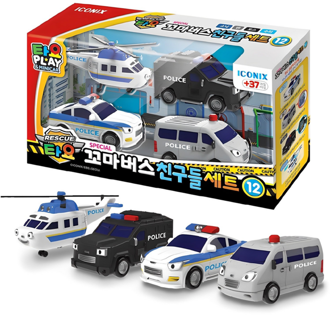 타요 스페셜 꼬마버스 친구들 세트 12탄 작동완구, 혼합색상, 1개