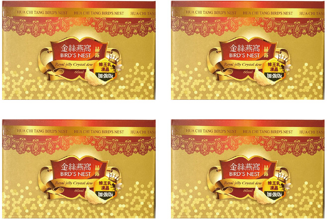 華齊堂 蜂王乳金絲燕窩晶露 60ml x 6入 加強版 美容飲品 含癸烯酸, 360ml, 4盒