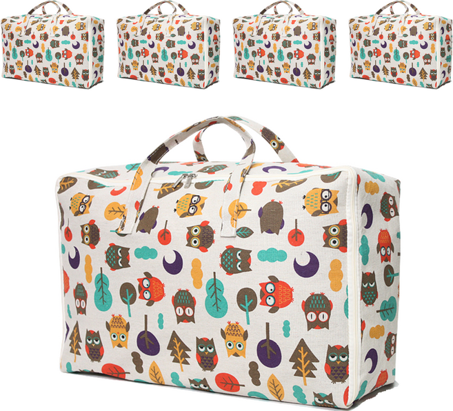 하늬통상 패브릭 이불정리함, 부엉이, 5개