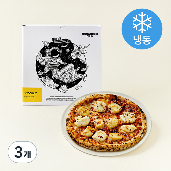 우주인피자 파이브 치즈 (냉동), 414g, 1개입, 3개