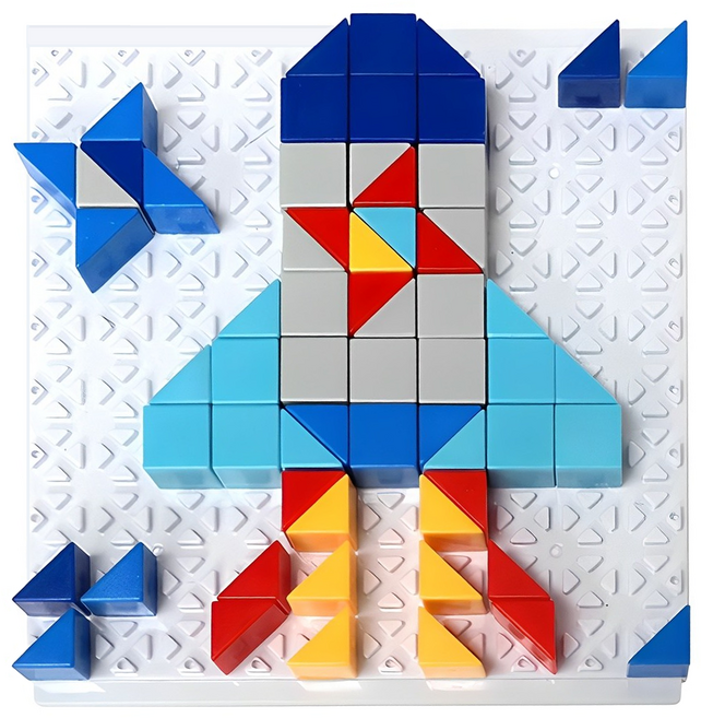 快樂鎮 玩具積木 太空 3D立體拼圖, 1個, 128件