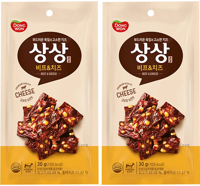 동원 상상육포 비프앤치즈, 30g, 2개 - 쿠팡