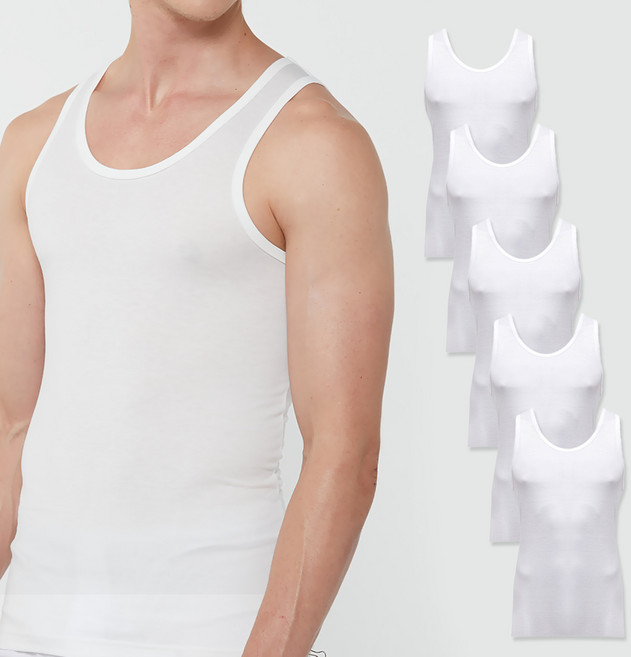 보디가드 남성용 통기성 순면 나시 런닝 5매입