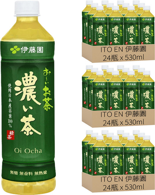 ITO EN 伊藤園 日式綠茶 濃味, 530ml, 72瓶