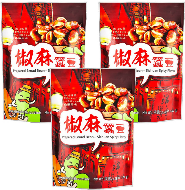 六福 風味蠶豆 椒麻, 100g, 3包