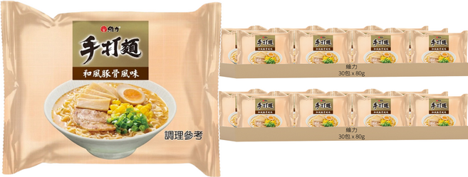維力 手打麵 和風豚骨風味 80g, 60包