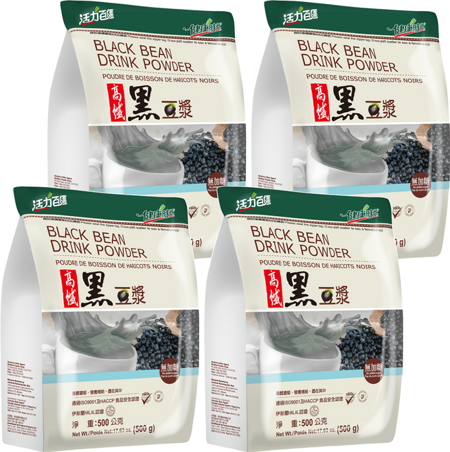 健康時代 高纖黑豆漿 無糖, 500g, 4包
