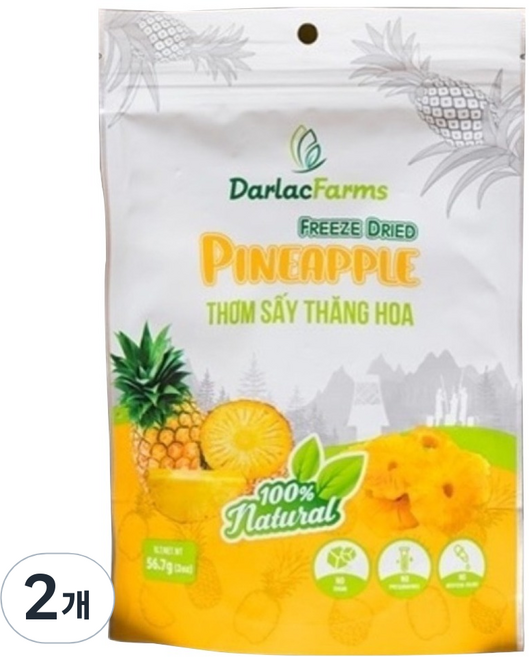 DarlacFarms 동결건조 파인애플, 56.7g, 2개