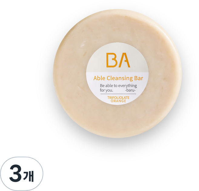 바루 에이블 클렌징 바 탱자, 100g, 3개