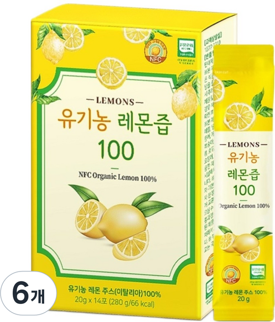 올바른건강식품 유기농 레몬즙 100 14p, 20g, 6개