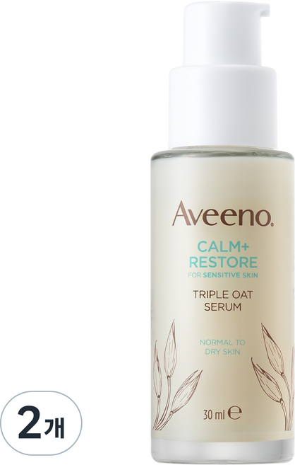 Aveeno 舒緩修復三重燕麥精華液, 2個, 30ml