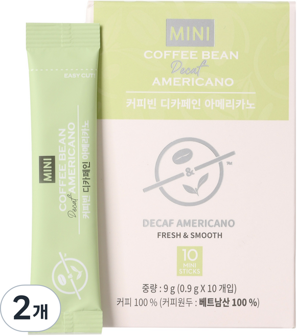 커피빈 디카페인 아메리카노 원두커피스틱, 900mg, 10개입, 2개