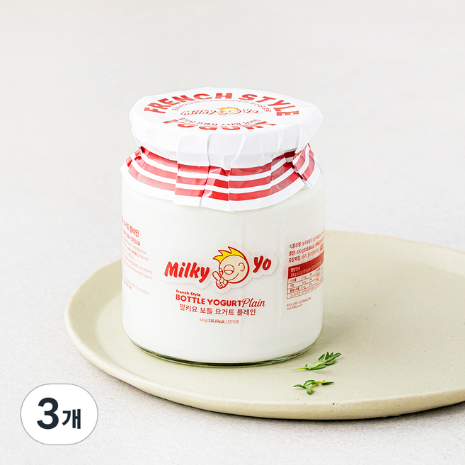밀키요 프렌치스타일 보틀 요거트 플레인, 330g, 1개입, 3개