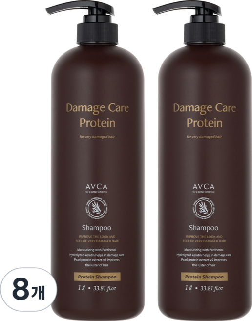 아브카 극손상 케어 데미지 솔루션 단백질 샴푸, 1L, 8개