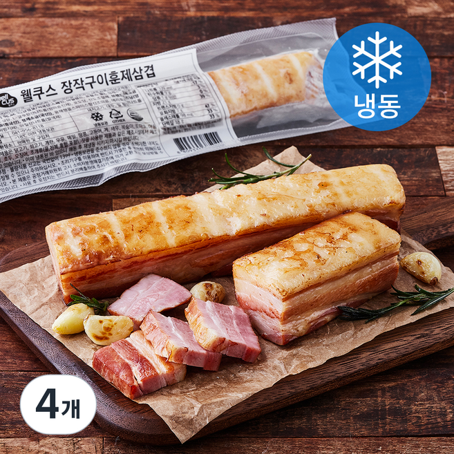 웰쿠스 장작구이훈제삼겹 (냉동), 500g, 4개