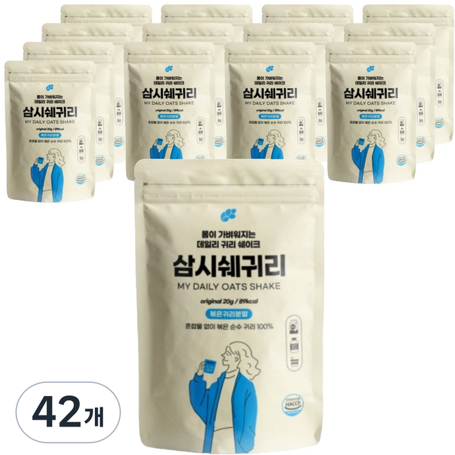 논앤밭위드 오리지널 볶은귀리쉐이크 삼시쉐귀리, 20g, 42개