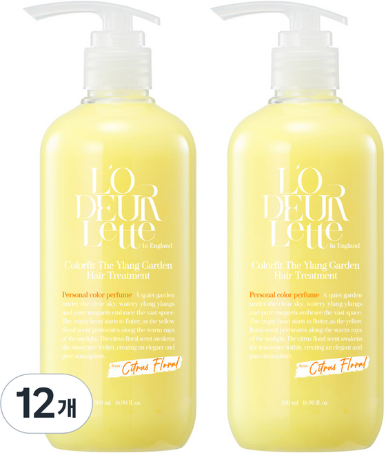 로더렛 인 잉글랜드 컬러핏 더 일랑 가든 헤어 트리트먼트, 500ml, 12개