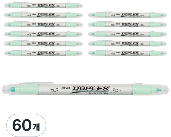 JAVAPEN Duplex 雙頭柔和螢光筆, 淺綠色, 60個