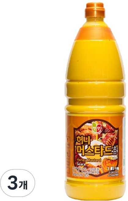 첫맛 허니 머스타드 소스, 1.85kg, 3개