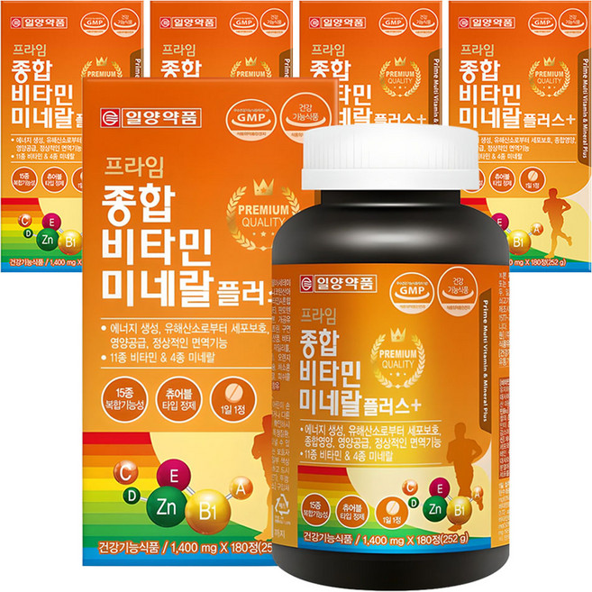 일양약품 프라임 종합비타민 미네랄 플러스, 180정, 5개
