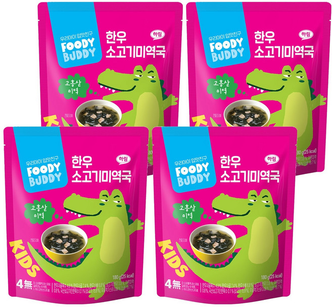 푸디버디 유아용 한우 국, 180g, 4개