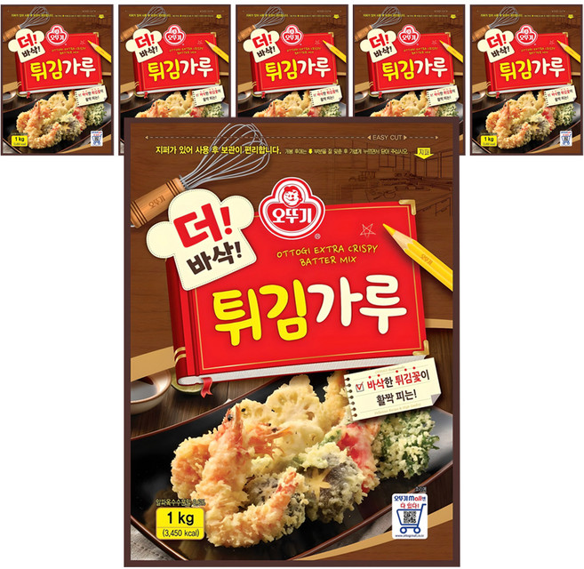 오뚜기 더 바삭 튀김가루, 1kg, 6개