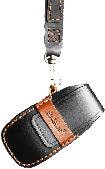 Hallmo 真皮頭層牛皮手工製作遙控鑰匙包/鑰匙套 馬自達適用 KB132, 黑色, 1個