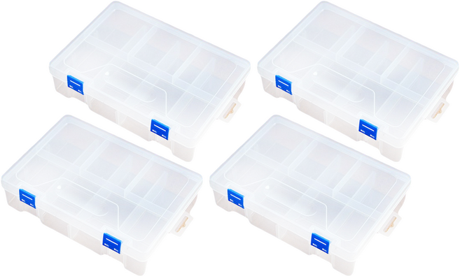 칸칸 수납함 멀티 박스, 혼합색상, 4개