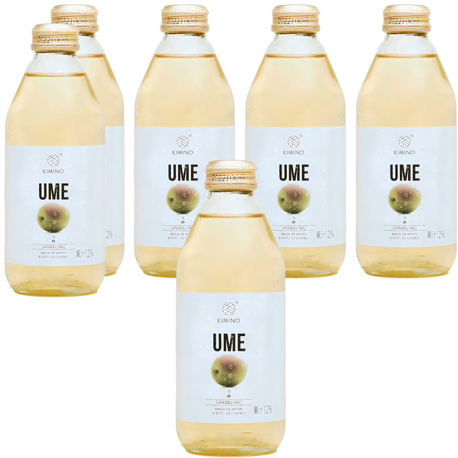 KIMINO 和歌山梅子氣泡果汁飲, 6個, 250ml