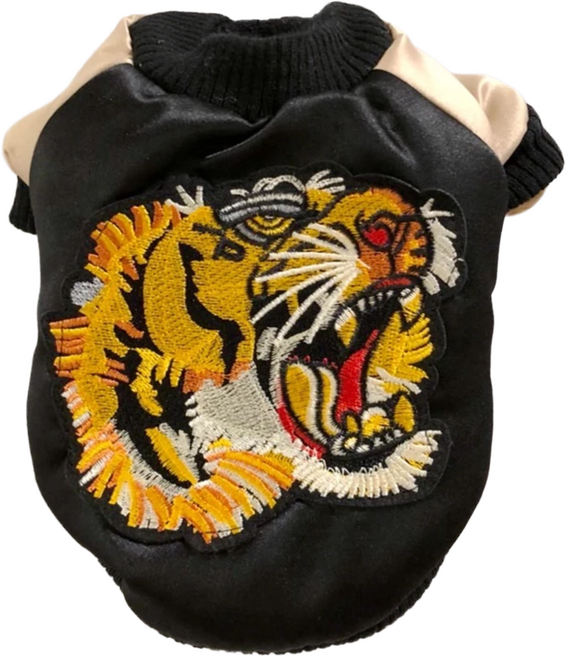 SassyDog 寵物服飾 黑虎外套, 黑色, 1件